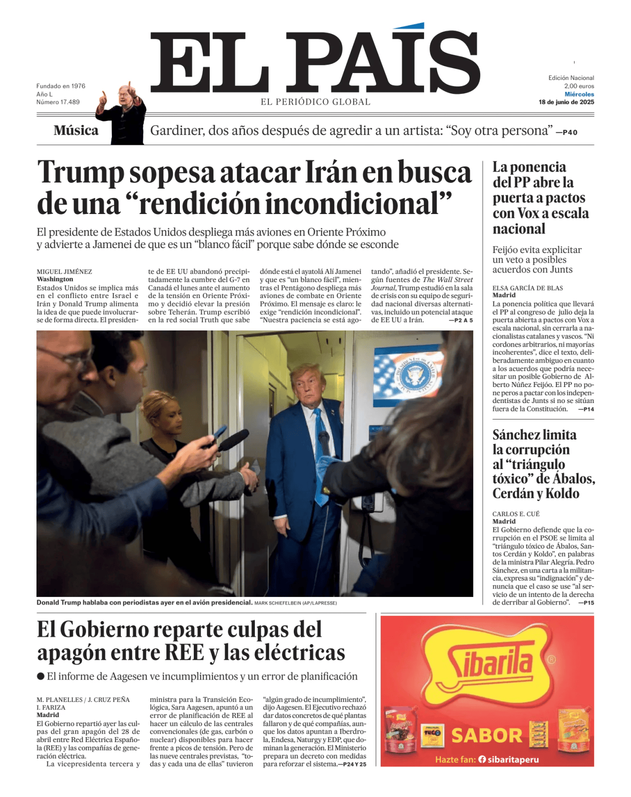 Prima-pagina-el-pais-sport-oggi-edizione-di-oggi-20250618