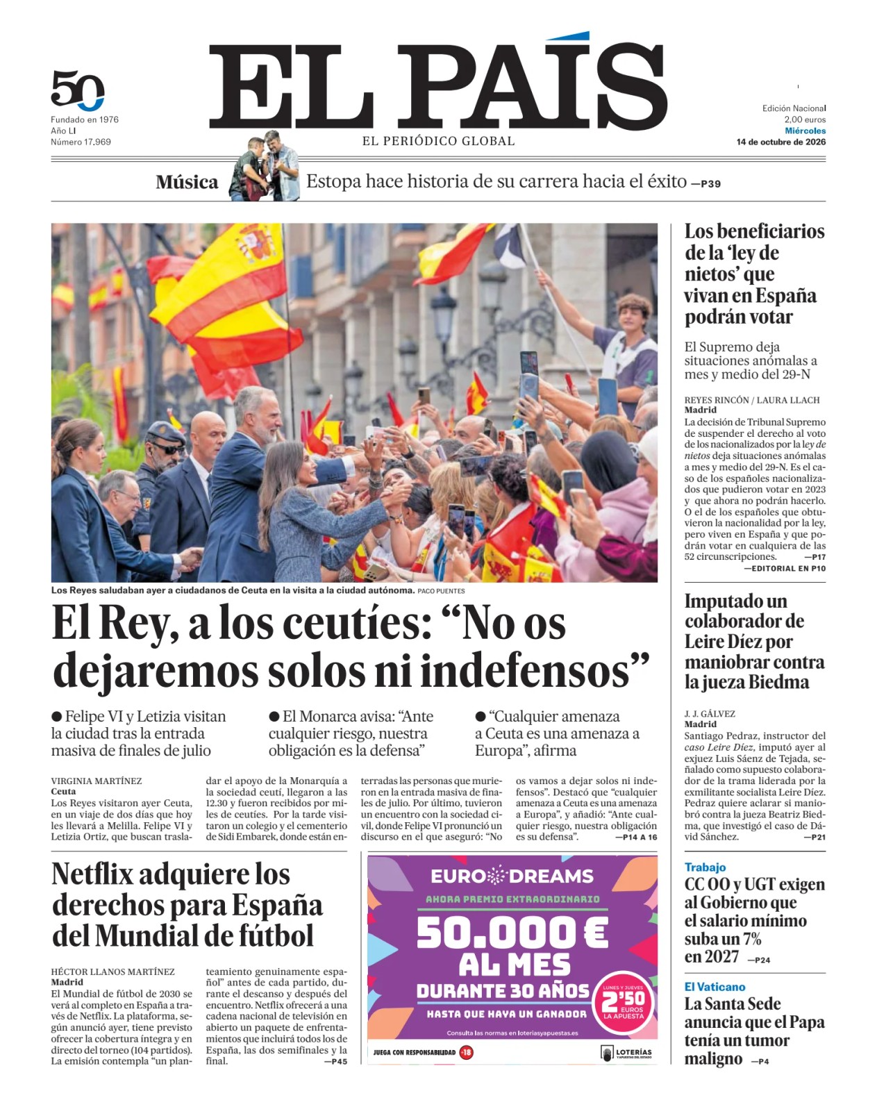 Prima-pagina-el-pais-sport-oggi-edizione-di-oggi-20261014