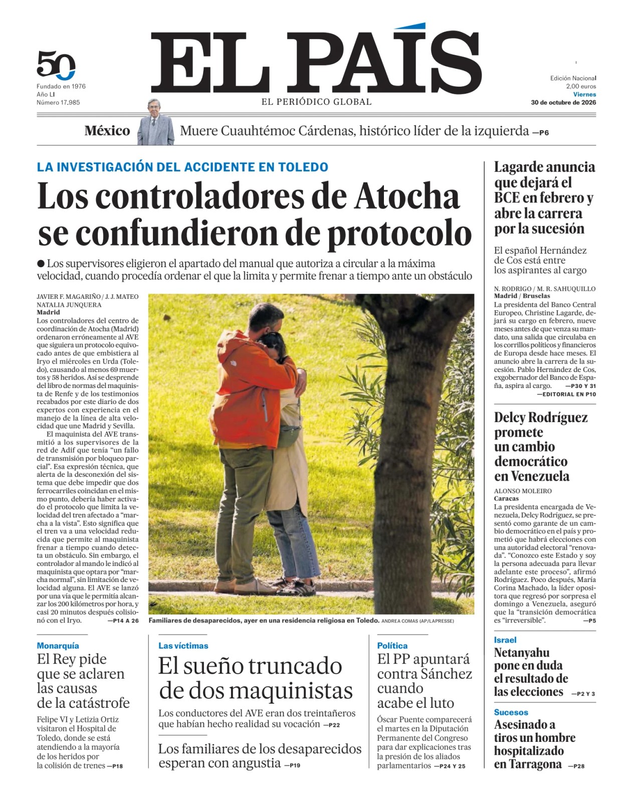 Prima-pagina-el-pais-sport-oggi-edizione-di-oggi-20261030