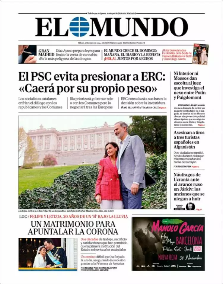 Prima-pagina-elmundo-edizione-di-oggi-18-05-2024