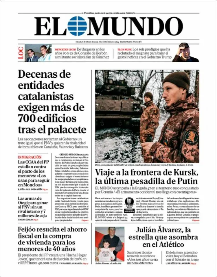 Prima-pagina-elmundo-edizione-di-oggi-2025-02-08