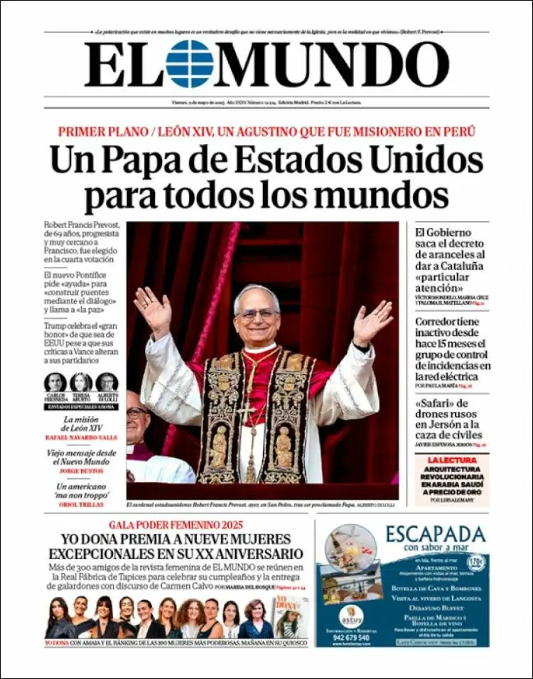 Prima-pagina-elmundo-edizione-di-oggi-2025-05-09
