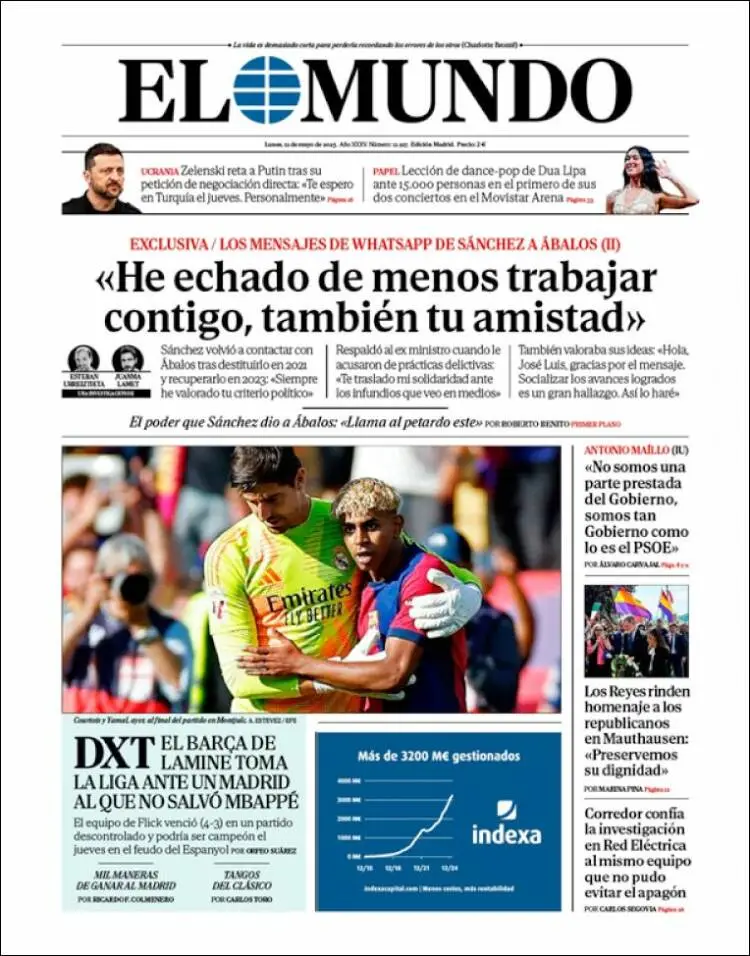 Prima-pagina-elmundo-edizione-di-oggi-2025-05-12