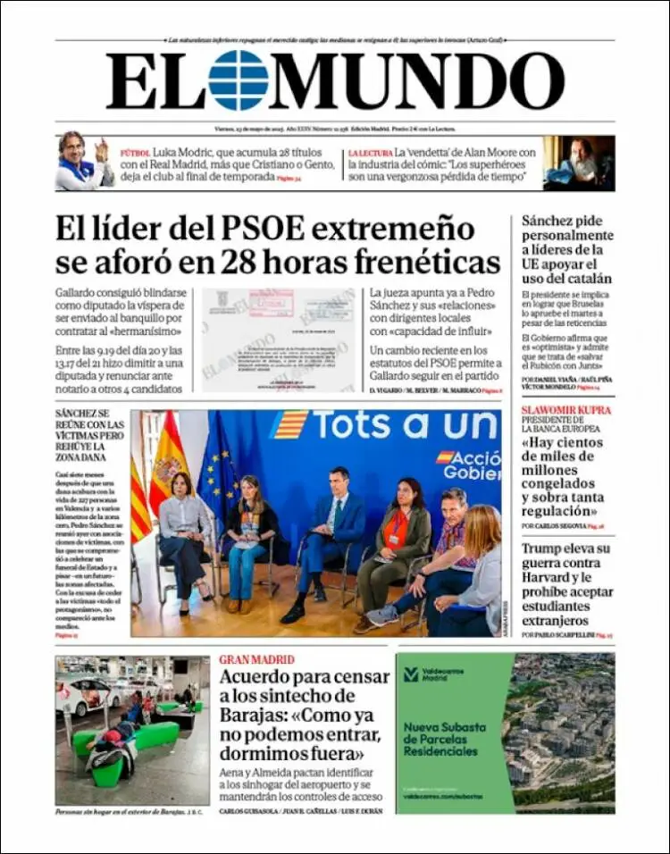 Prima-pagina-elmundo-edizione-di-oggi-2025-05-23
