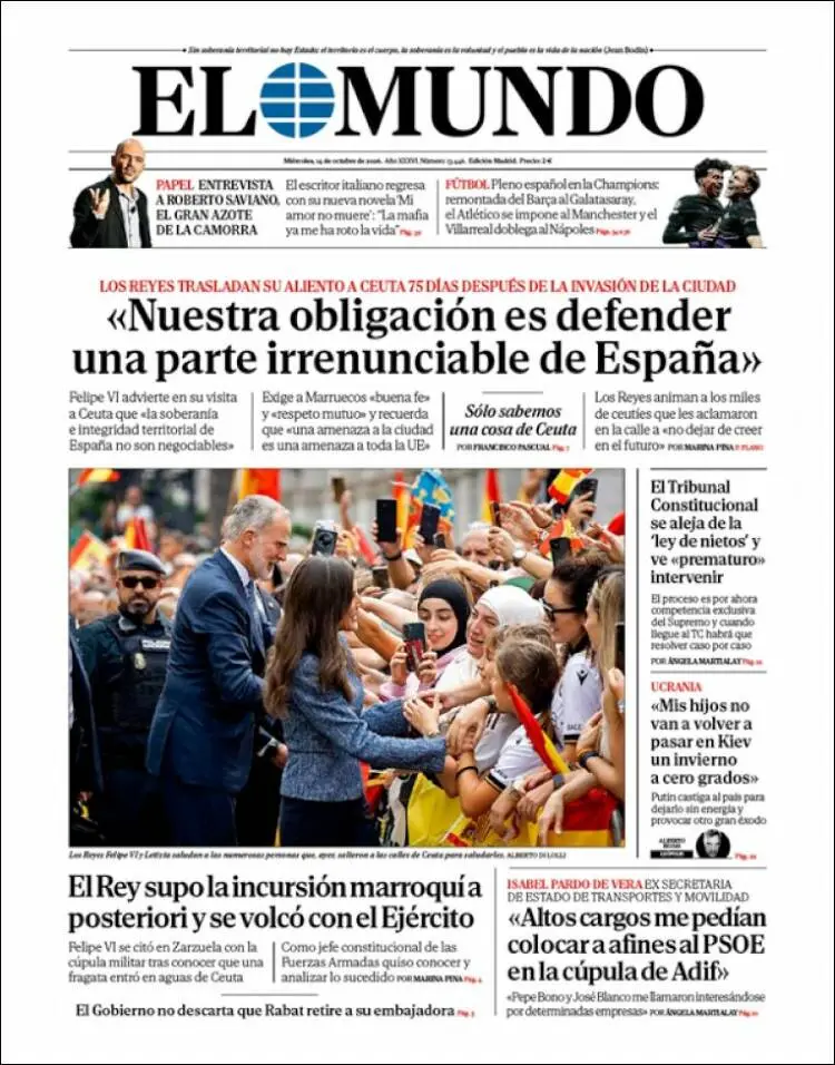 Prima-pagina-elmundo-edizione-di-oggi-2026-10-14