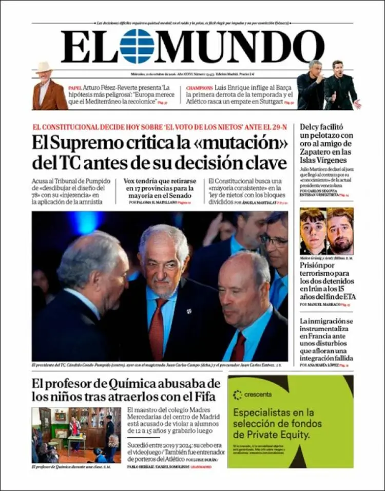 Prima-pagina-elmundo-edizione-di-oggi-2026-10-21