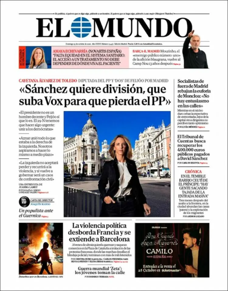 Prima-pagina-elmundo-edizione-di-oggi-2026-10-25