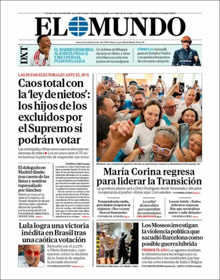 Prima-pagina-elmundo-edizione-di-oggi-2026-10-26