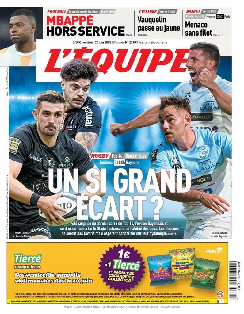 Prima-pagina-equipe-edizione-di-oggi-20-06-2025