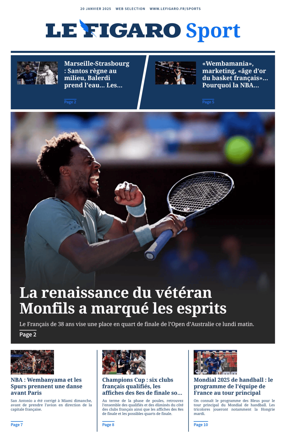 Prima-pagina-figaro-sport-oggi-edizione-di-oggi-20250120