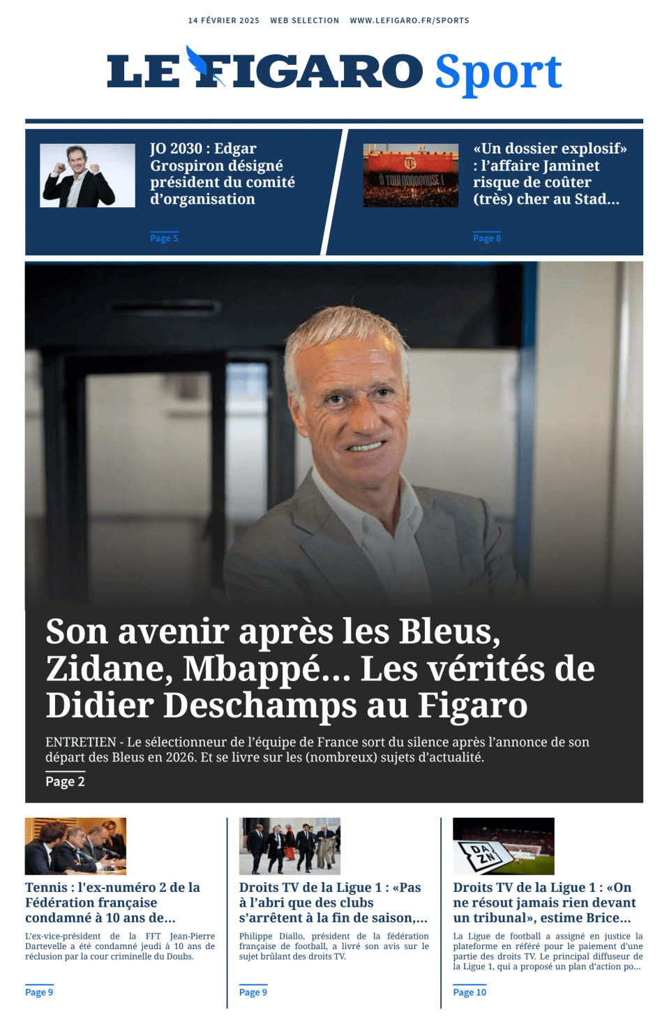 Prima-pagina-figaro-sport-oggi-edizione-di-oggi-20250214