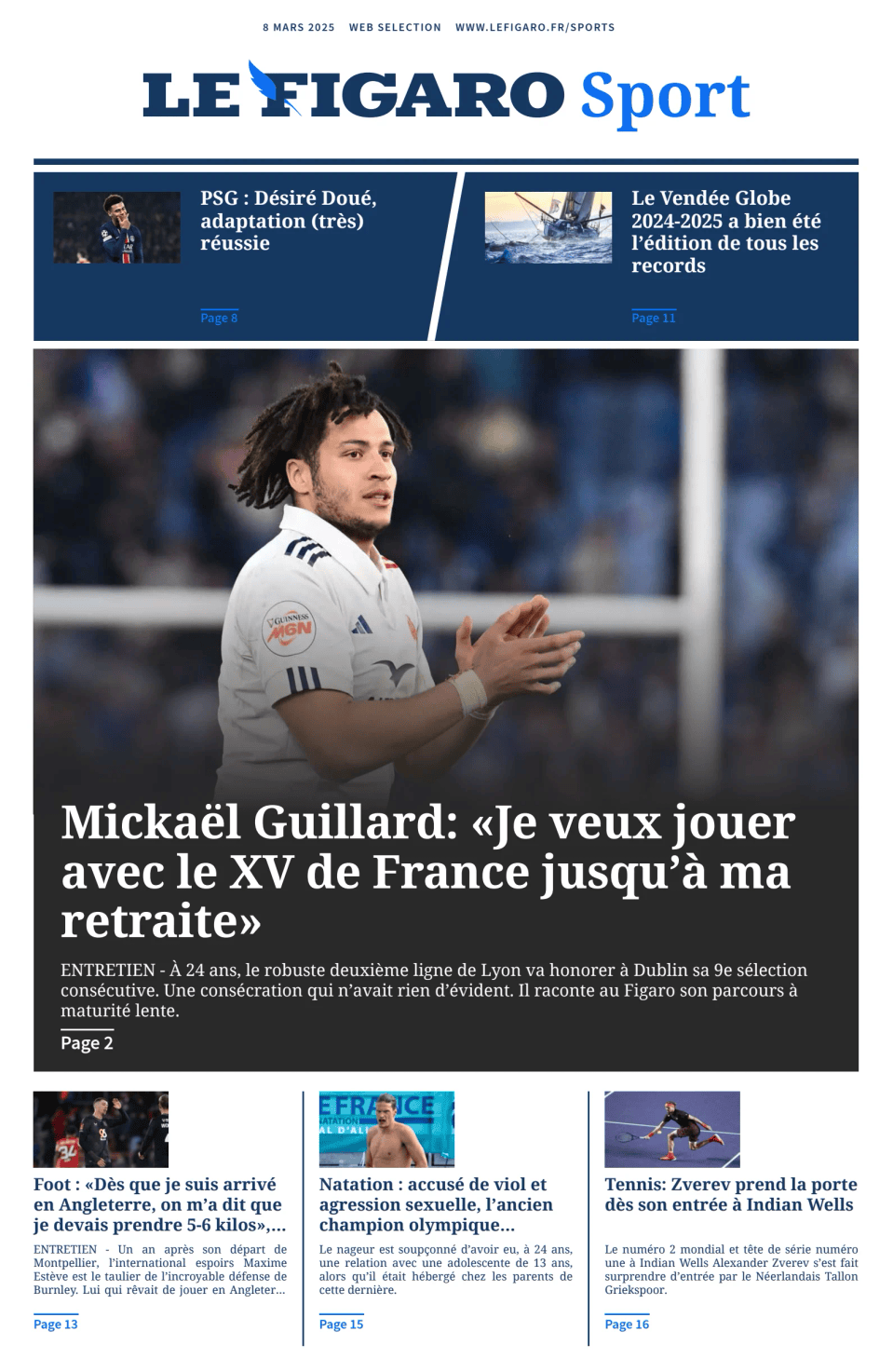Prima-pagina-figaro-sport-oggi-edizione-di-oggi-20250308