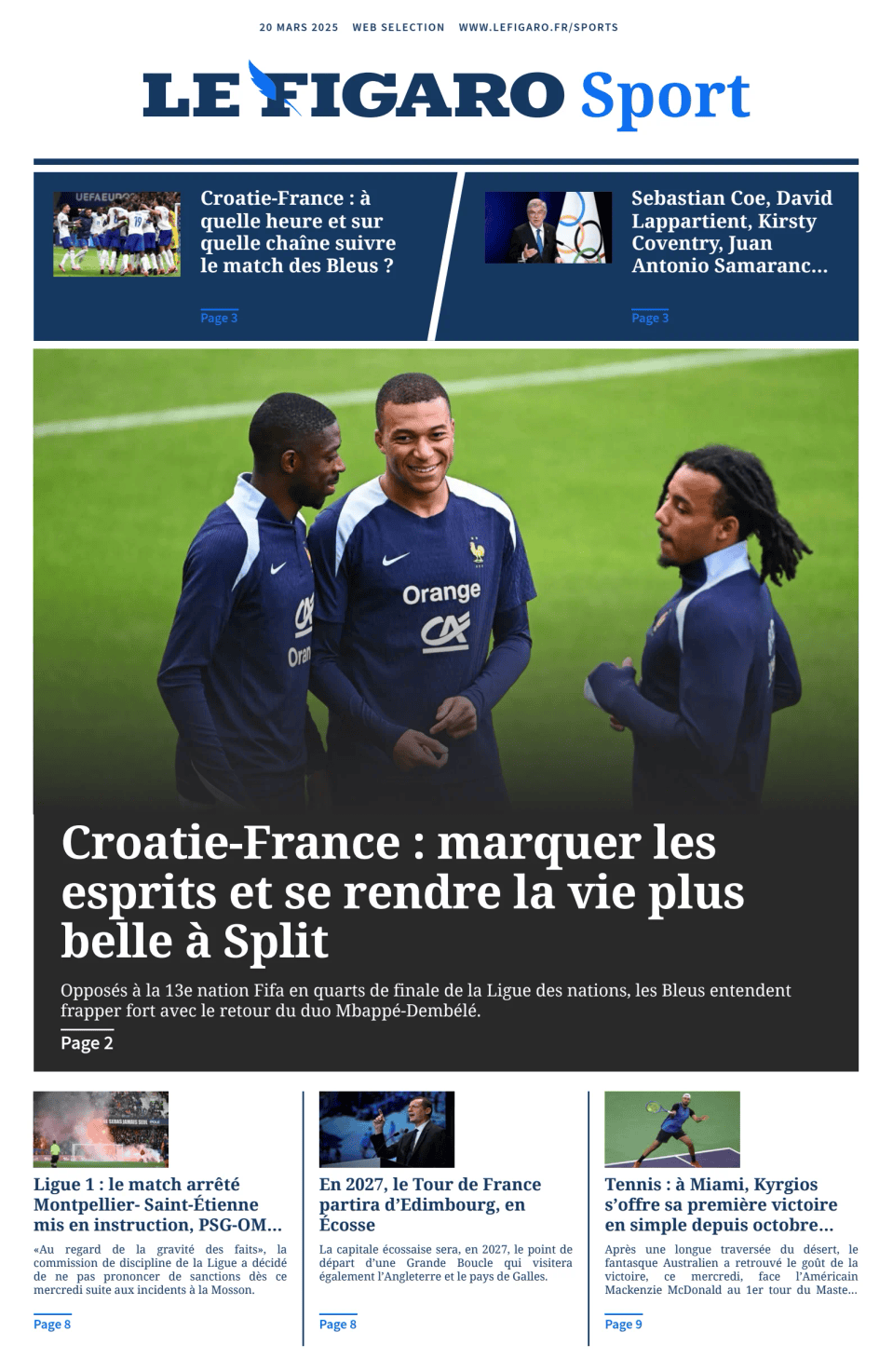 Prima-pagina-figaro-sport-oggi-edizione-di-oggi-20250320