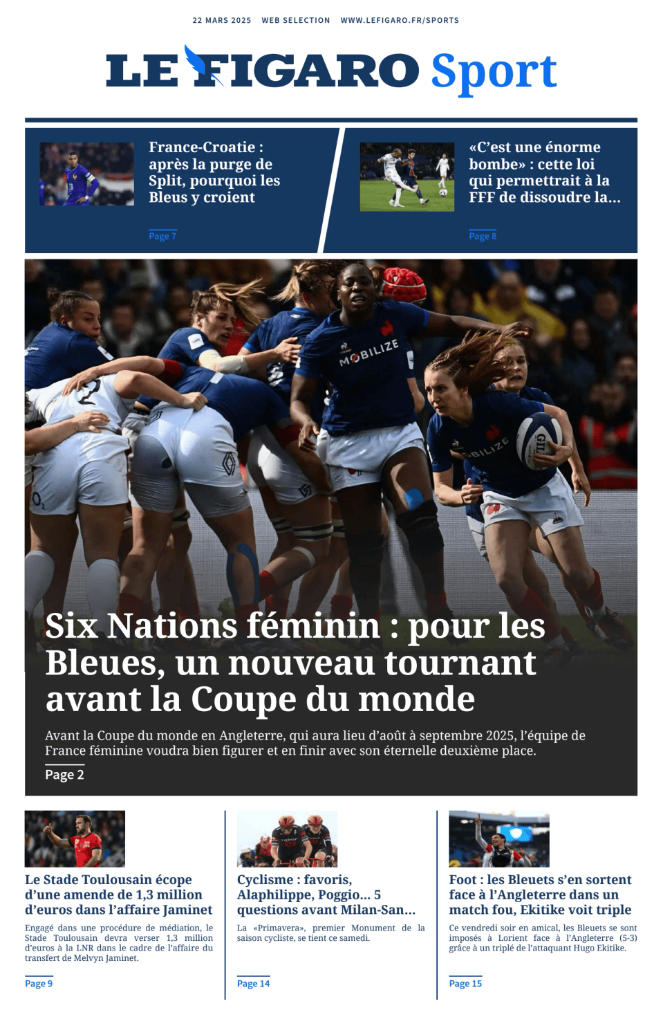 Prima-pagina-figaro-sport-oggi-edizione-di-oggi-20250322
