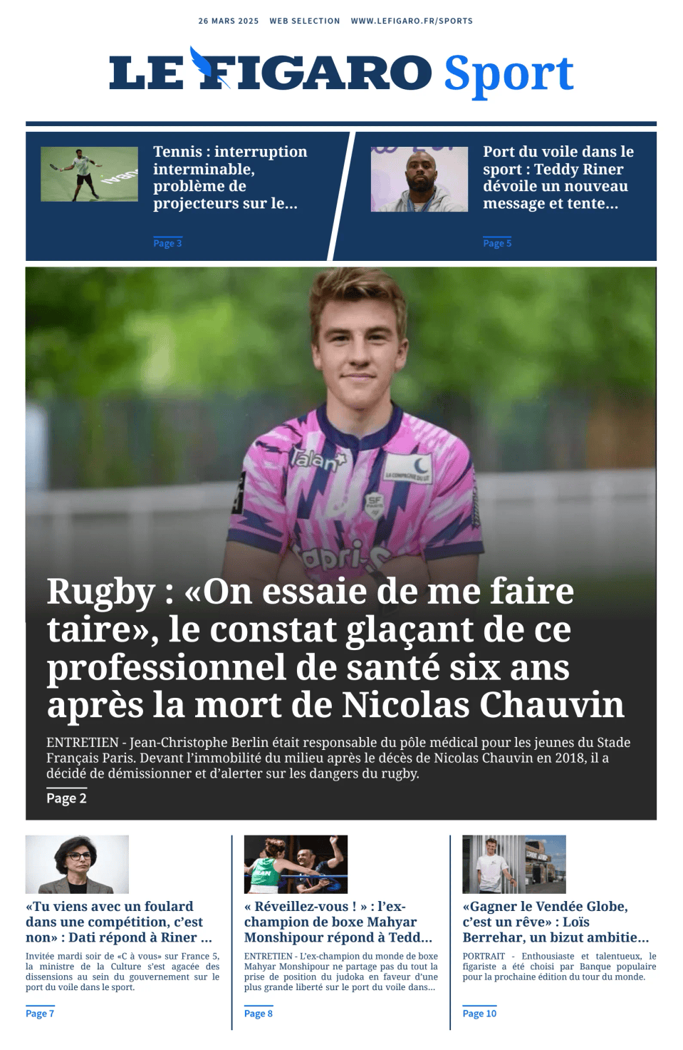 Prima-pagina-figaro-sport-oggi-edizione-di-oggi-20250326