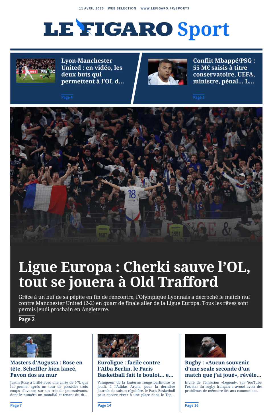 Prima-pagina-figaro-sport-oggi-edizione-di-oggi-20250411
