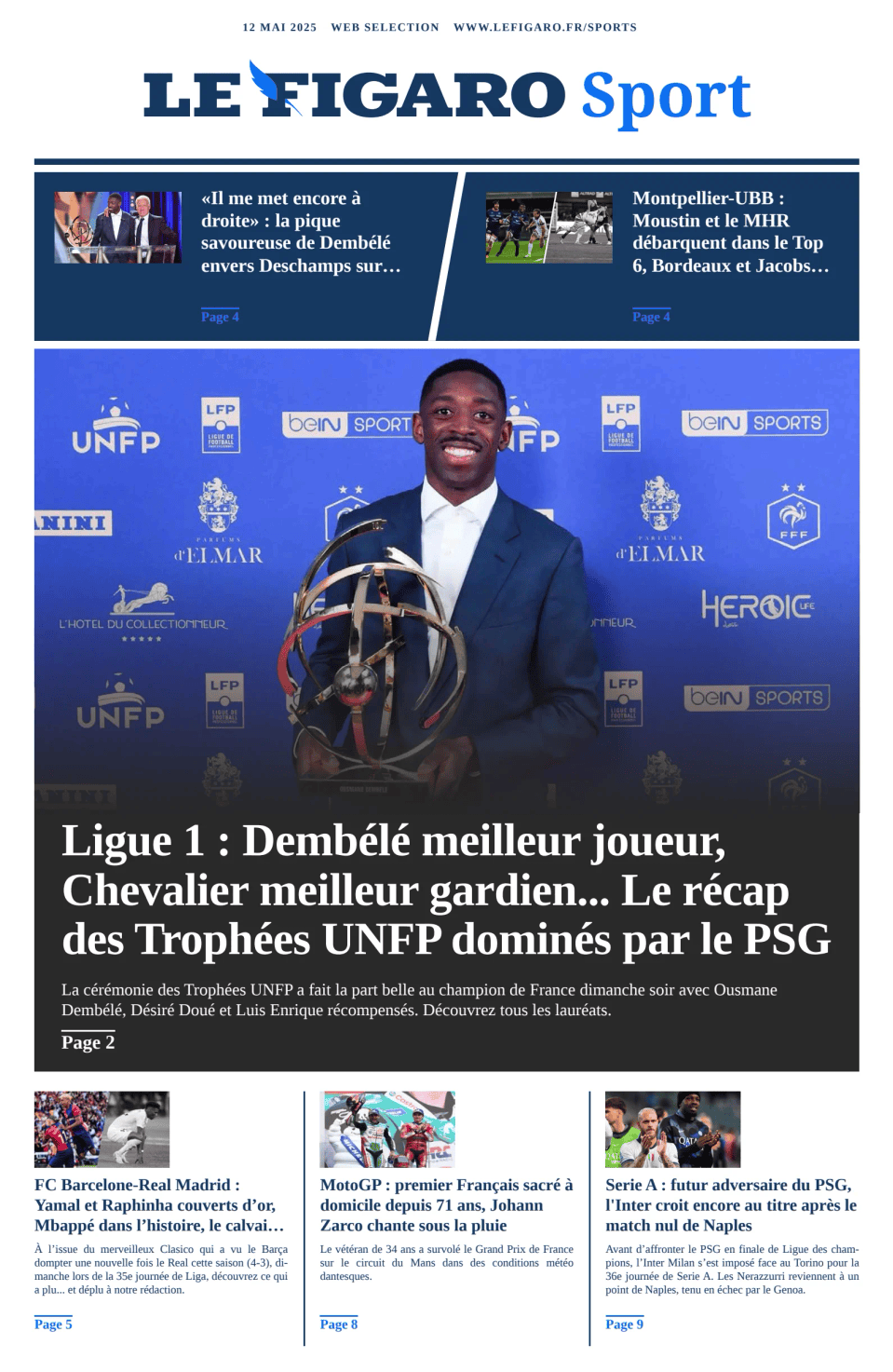 Prima-pagina-figaro-sport-oggi-edizione-di-oggi-20250512
