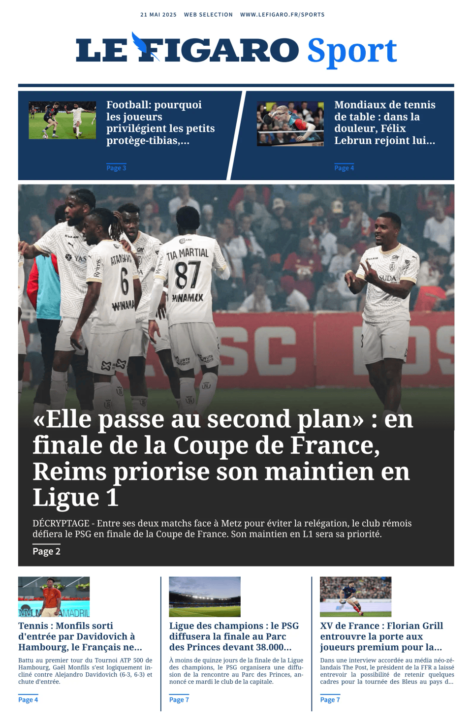Prima-pagina-figaro-sport-oggi-edizione-di-oggi-20250521