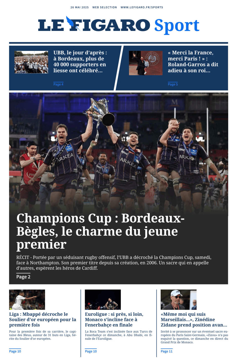 Prima-pagina-figaro-sport-oggi-edizione-di-oggi-20250526