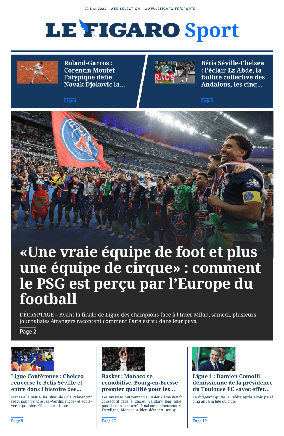 Prima-pagina-figaro-sport-oggi-edizione-di-oggi-20250529