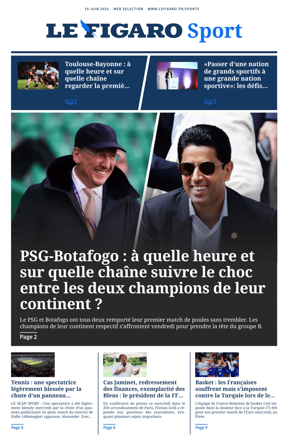 Prima-pagina-figaro-sport-oggi-edizione-di-oggi-20250619