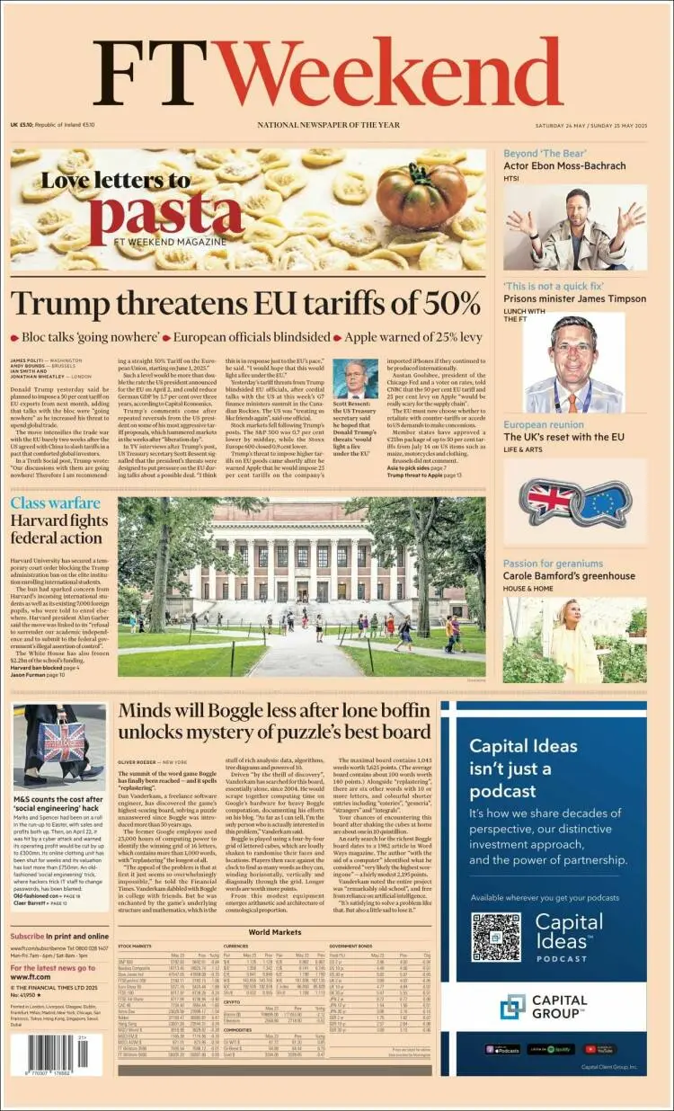 Prima-pagina-financial-times-edizione-di-oggi-2025-05-24