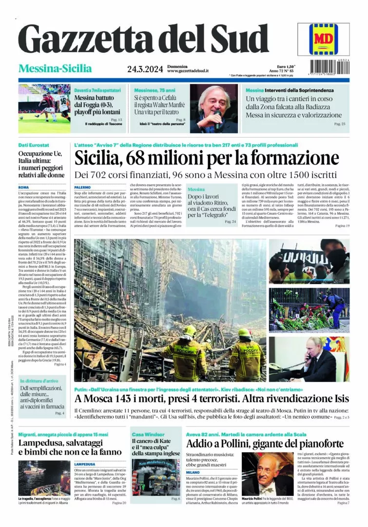 Prima-pagina-gazzetta-del-sud-messina-edizione-di-oggi-24-03-2024