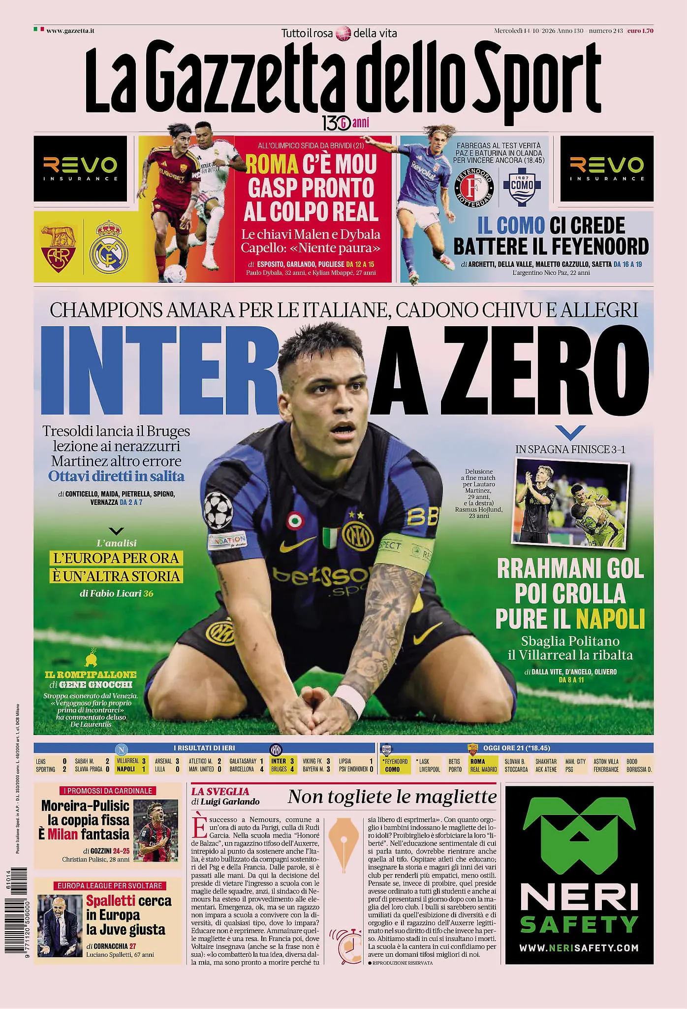 Prima-pagina-gazzetta-dello-sport-edizione-di-oggi-14-10-2026