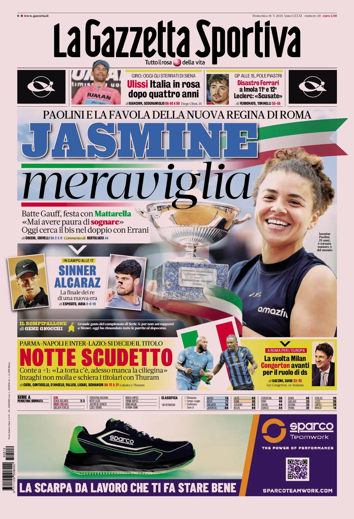 Prima-pagina-gazzetta-dello-sport-edizione-di-oggi-18-05-2025