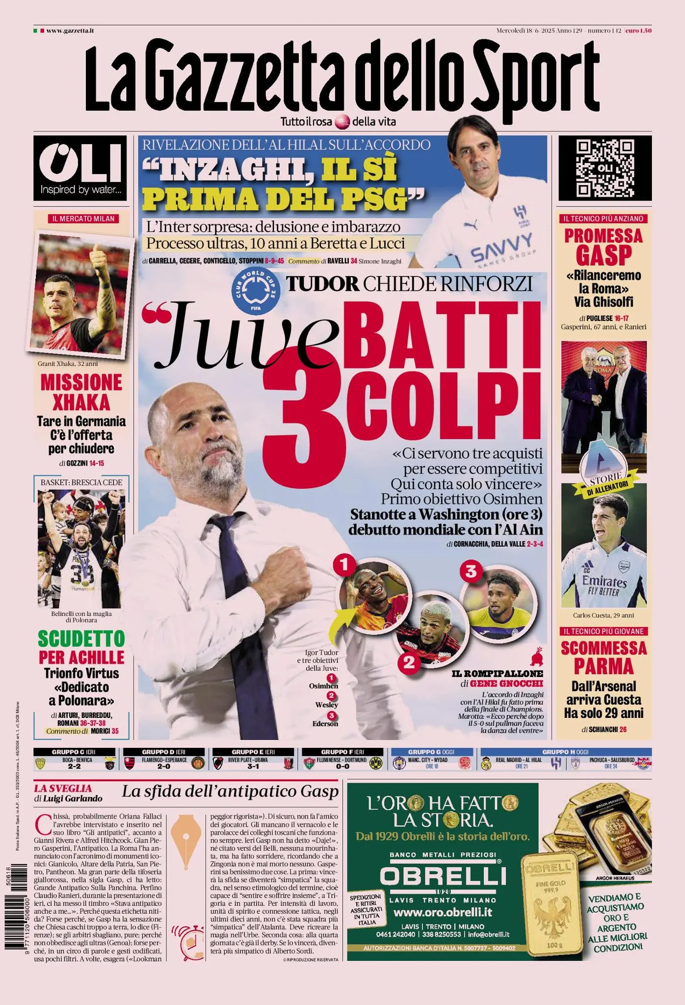 Prima-pagina-gazzetta-dello-sport-edizione-di-oggi-18-06-2025
