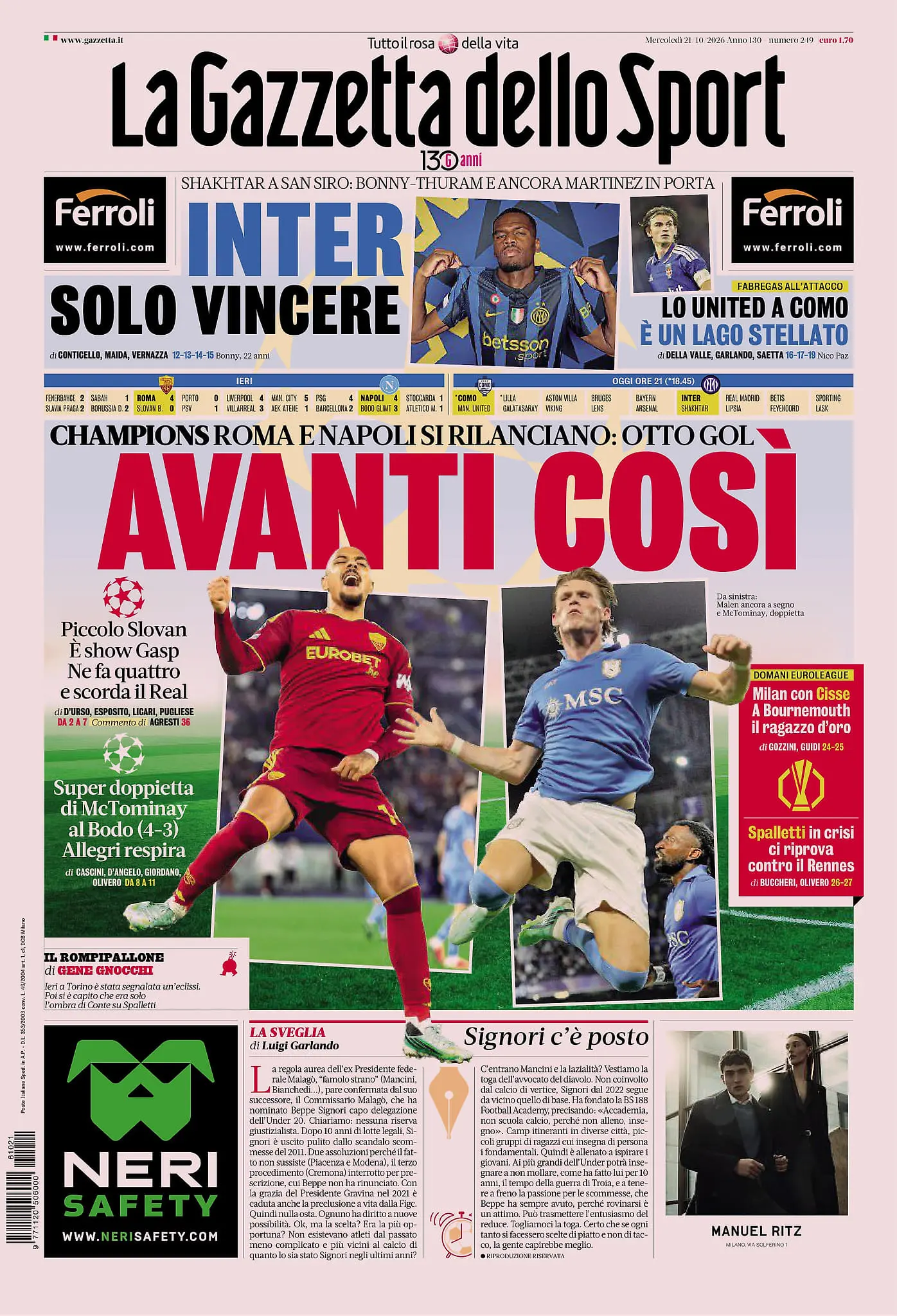 Prima-pagina-gazzetta-dello-sport-edizione-di-oggi-21-10-2026