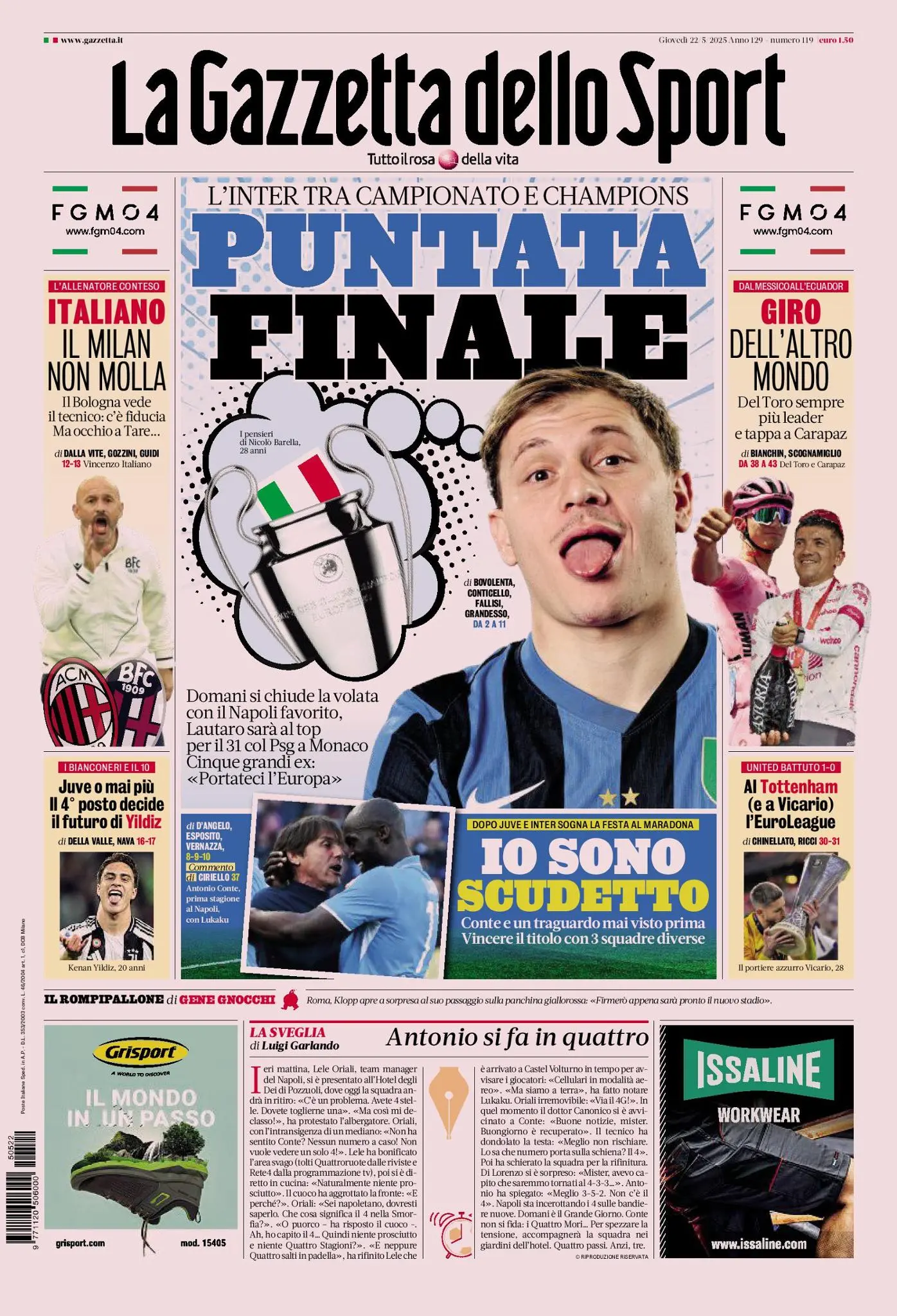 Prima-pagina-gazzetta-dello-sport-edizione-di-oggi-22-05-2025