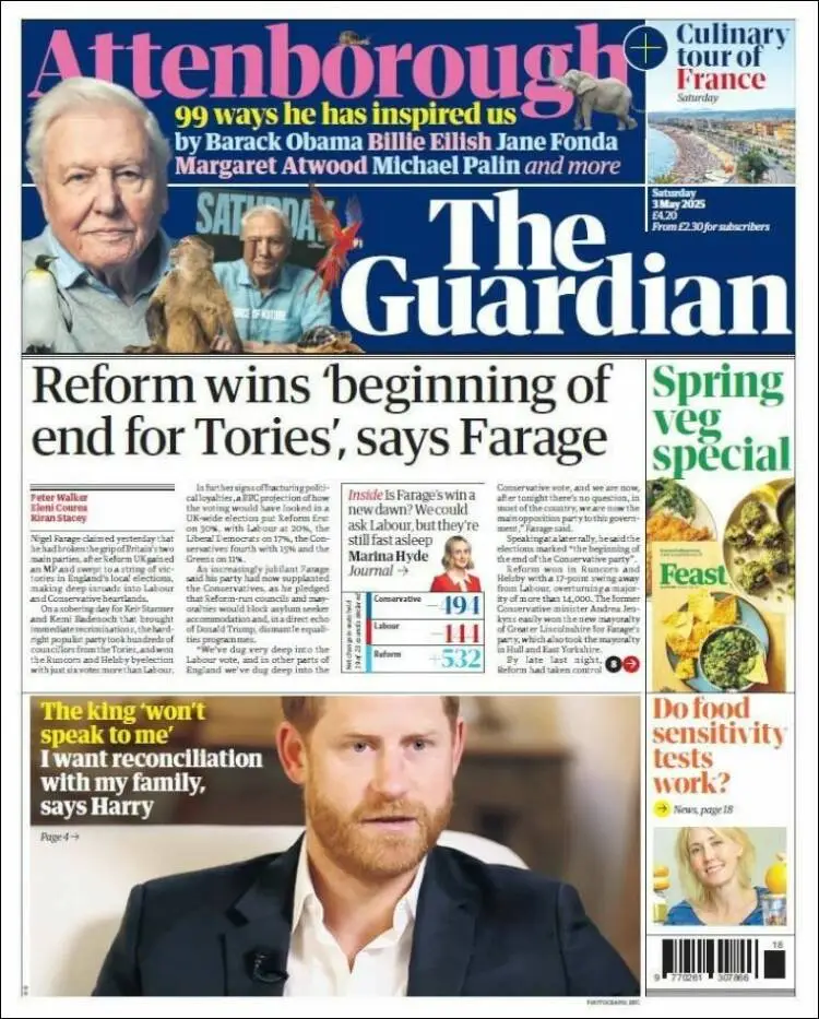 Prima-pagina-guardian-edizione-di-oggi-2025-05-03