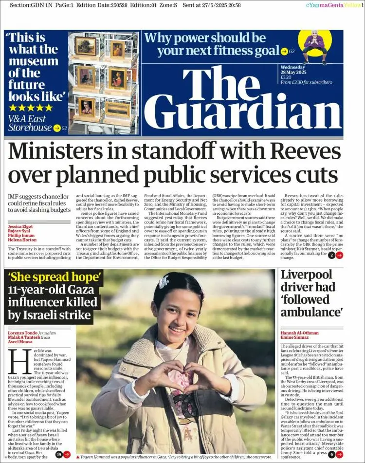 Prima-pagina-guardian-edizione-di-oggi-2025-05-28