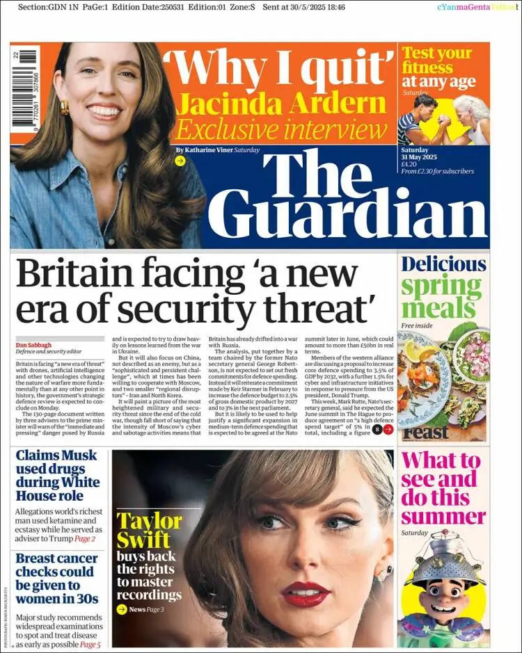 Prima-pagina-guardian-edizione-di-oggi-2025-05-31