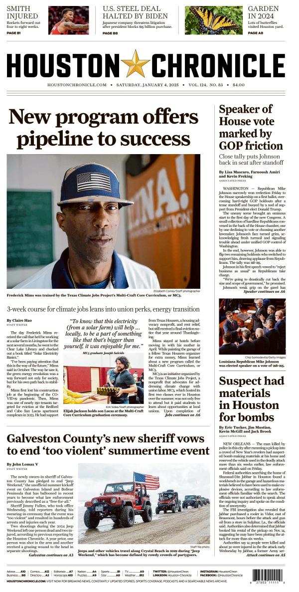 Prima-pagina-houston-chronicle-oggi-edizione-di-oggi-20250104