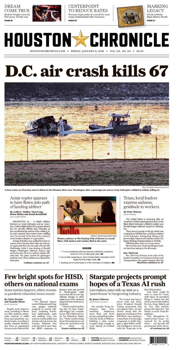 Prima-pagina-houston-chronicle-oggi-edizione-di-oggi-20250131