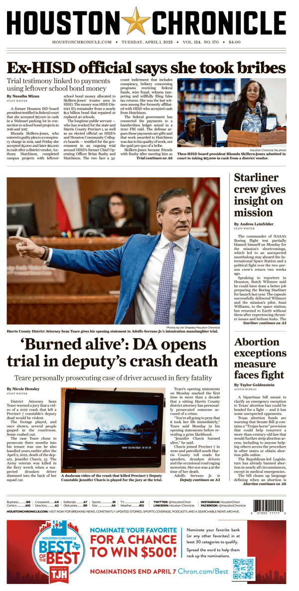 Prima-pagina-houston-chronicle-oggi-edizione-di-oggi-20250401