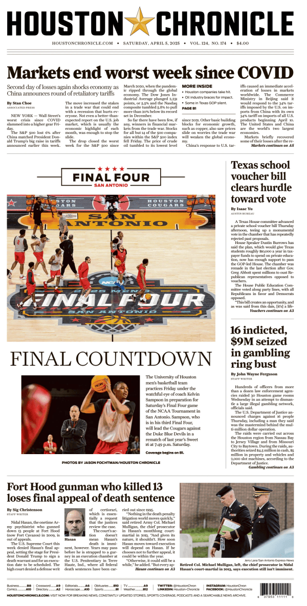 Prima-pagina-houston-chronicle-oggi-edizione-di-oggi-20250405