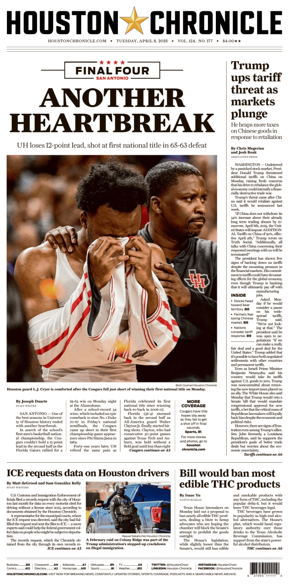Prima-pagina-houston-chronicle-oggi-edizione-di-oggi-20250408