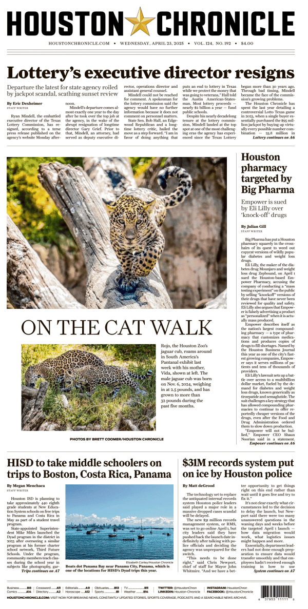 Prima-pagina-houston-chronicle-oggi-edizione-di-oggi-20250423