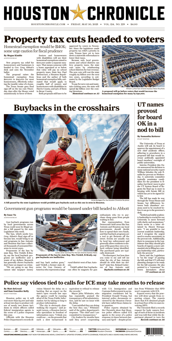 Prima-pagina-houston-chronicle-oggi-edizione-di-oggi-20250530