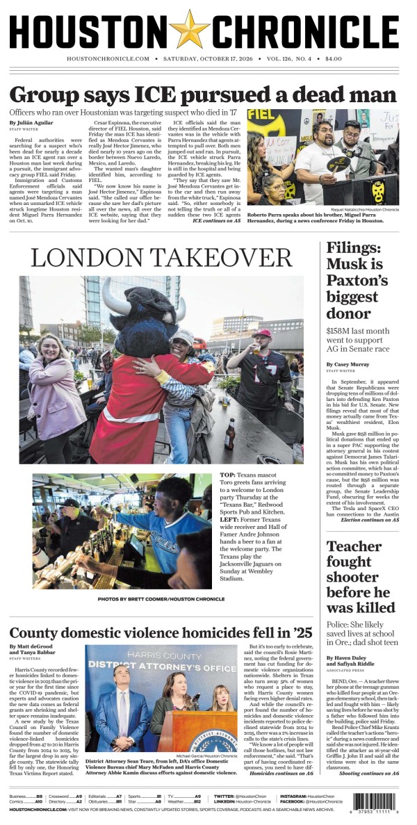 Prima-pagina-houston-chronicle-oggi-edizione-di-oggi-20261017