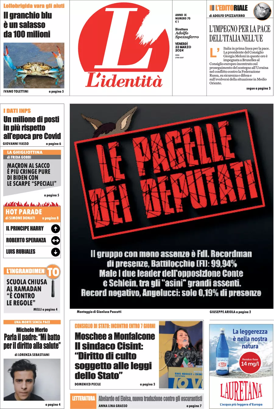 Prima-pagina-identita-edizione-di-oggi-22-03-2024