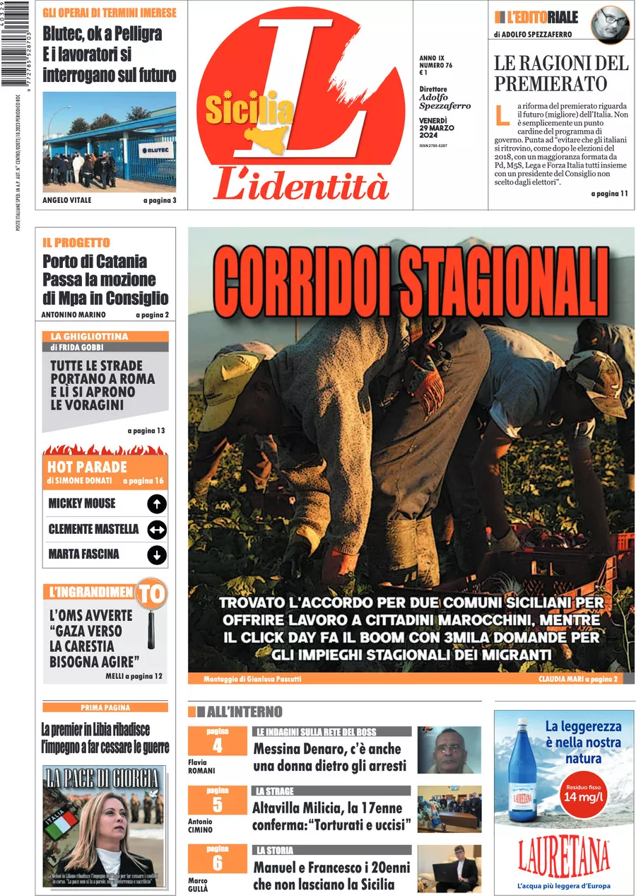 Prima-pagina-identita-sicilia-edizione-palermo-di-oggi-31-03-2024
