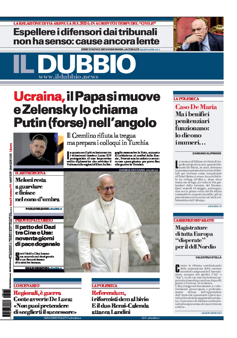 Prima-pagina-il-dubbio-oggi-edizione-di-oggi-20250513