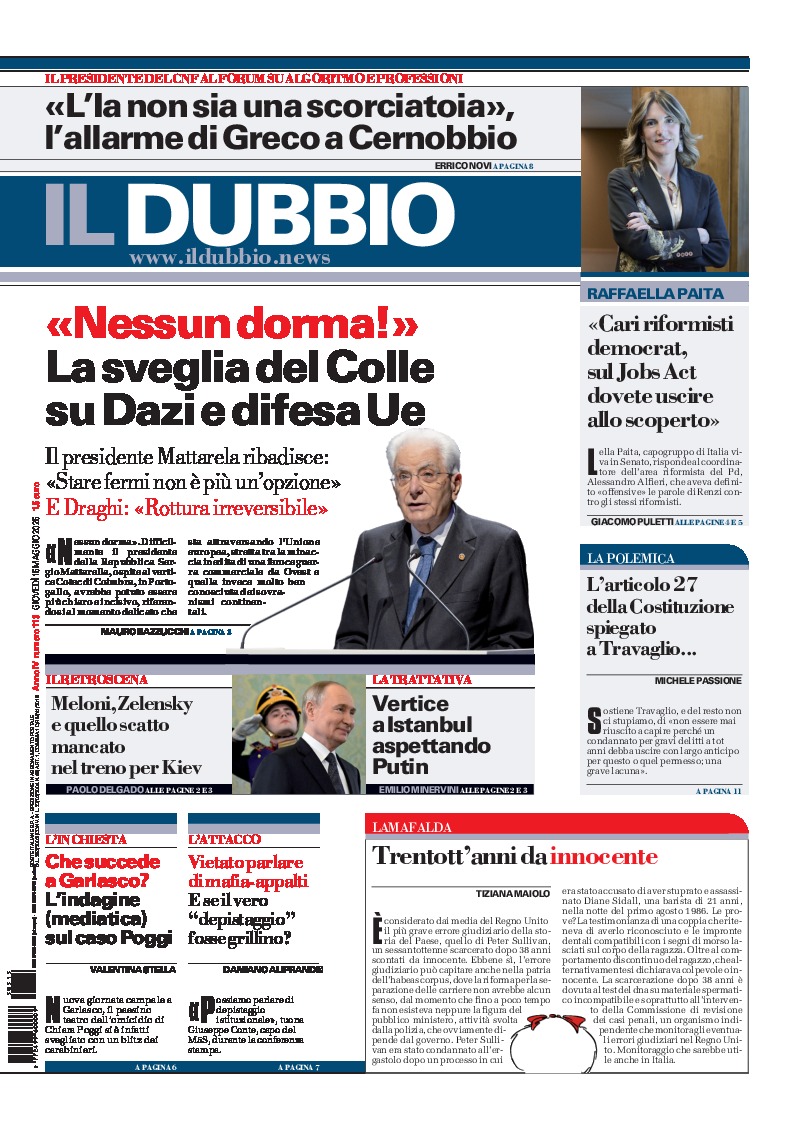 Prima-pagina-il-dubbio-oggi-edizione-di-oggi-20250515