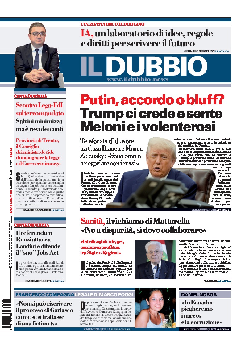 Prima-pagina-il-dubbio-oggi-edizione-di-oggi-20250520