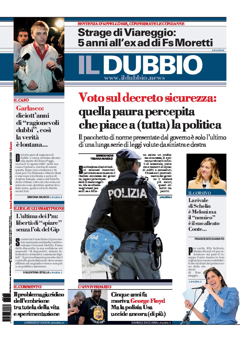 Prima-pagina-il-dubbio-oggi-edizione-di-oggi-20250528