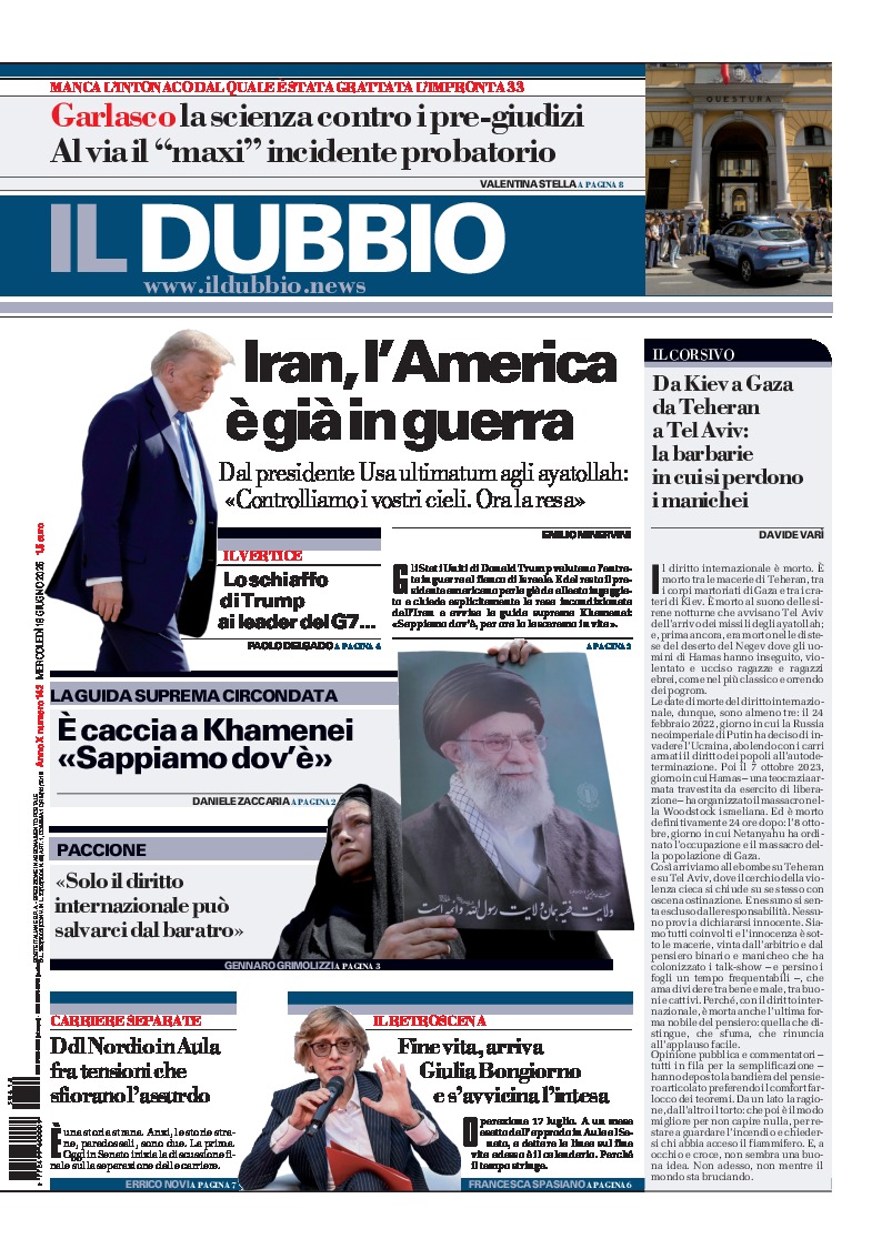 Prima-pagina-il-dubbio-oggi-edizione-di-oggi-20250618
